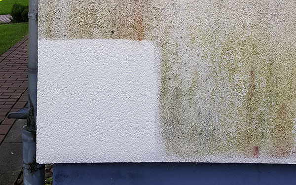 Fassadenreinigung Klinkerfassade Probeflaeche